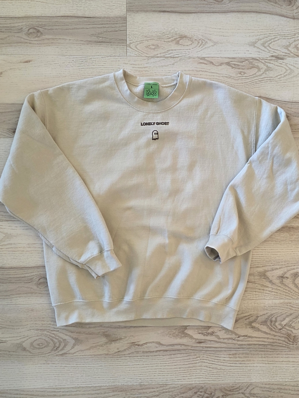 LONELY GHOST Cream Crewneck Sweatshirt